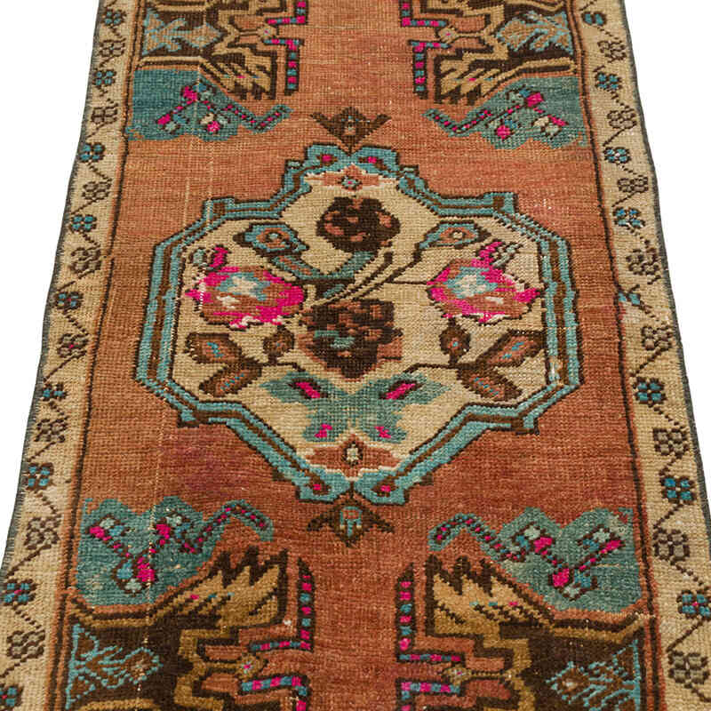 El Dokuma Vintage Halı - 49 cm x 116 cm - K0079552