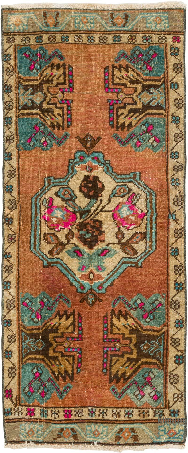 El Dokuma Vintage Halı - 49 cm x 116 cm - K0079552