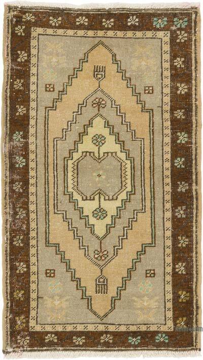 Vintage Turkish Hand-Knotted Rug - 1' 8" x 2' 10" (20" x 34")