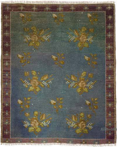 Vintage Turkish Hand-Knotted Rug - 2' 4" x 2' 9" (28" x 33")