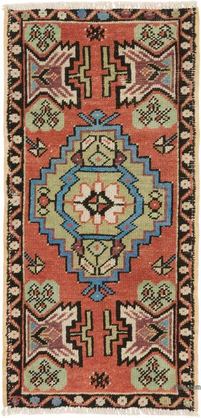 El Dokuma Vintage Halı - 47 cm x 94 cm