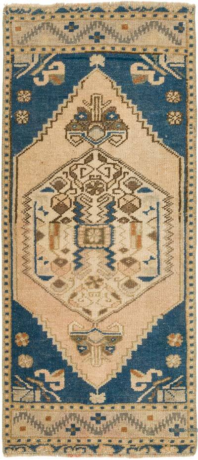 Alfombra Vintage Turca Anudada a Mano - 43 cm x 102 cm