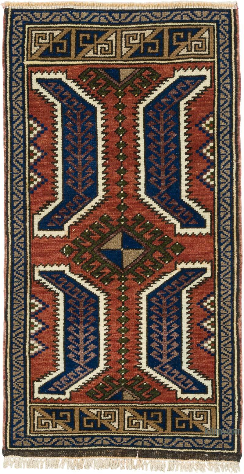 Alfombra Vintage Turca Anudada a Mano - 52 cm x 98 cm - K0079563