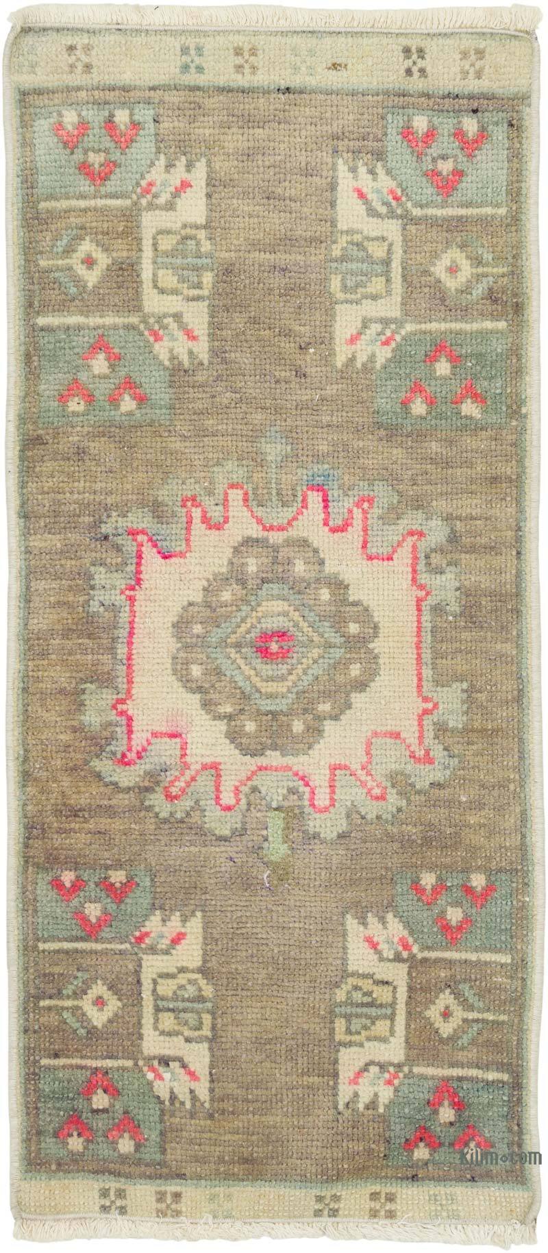 Vintage Turkish Hand-Knotted Rug - 1' 4" x 3'  (16" x 36") - K0079564
