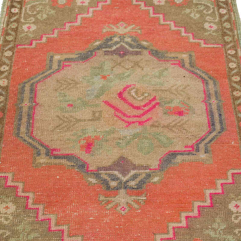 Alfombra Vintage Turca Anudada a Mano - 56 cm x 118 cm - K0079565