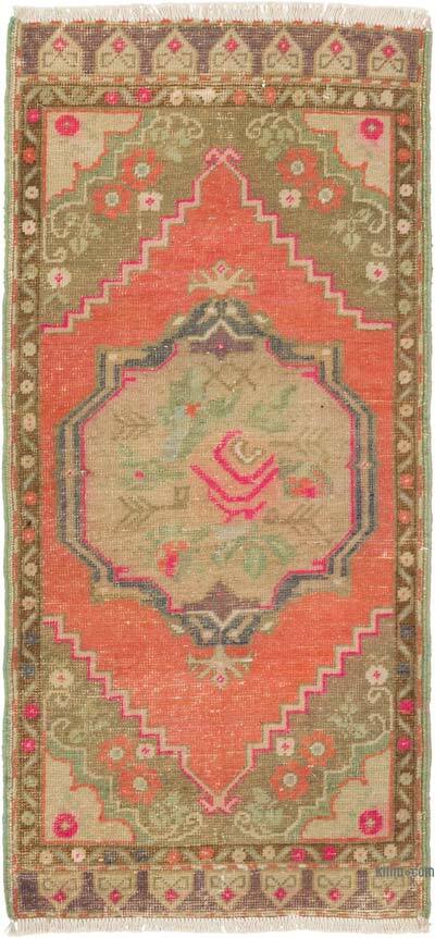 El Dokuma Vintage Halı - 56 cm x 118 cm