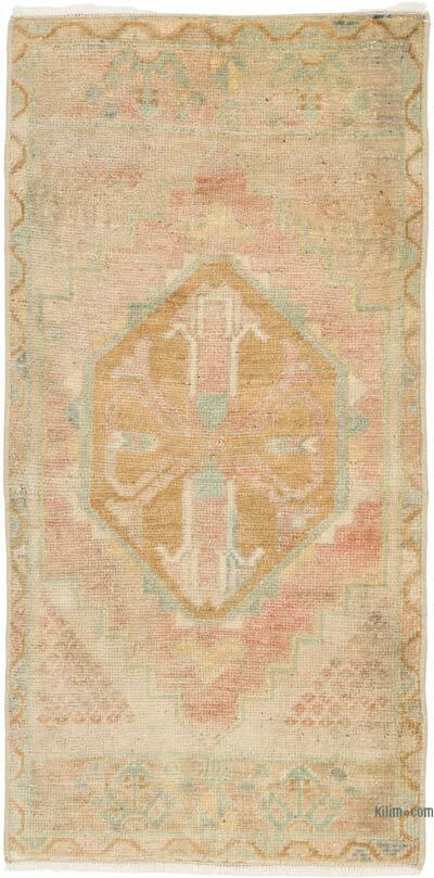Vintage Turkish Hand-Knotted Rug - 1' 4" x 2' 9" (16" x 33")