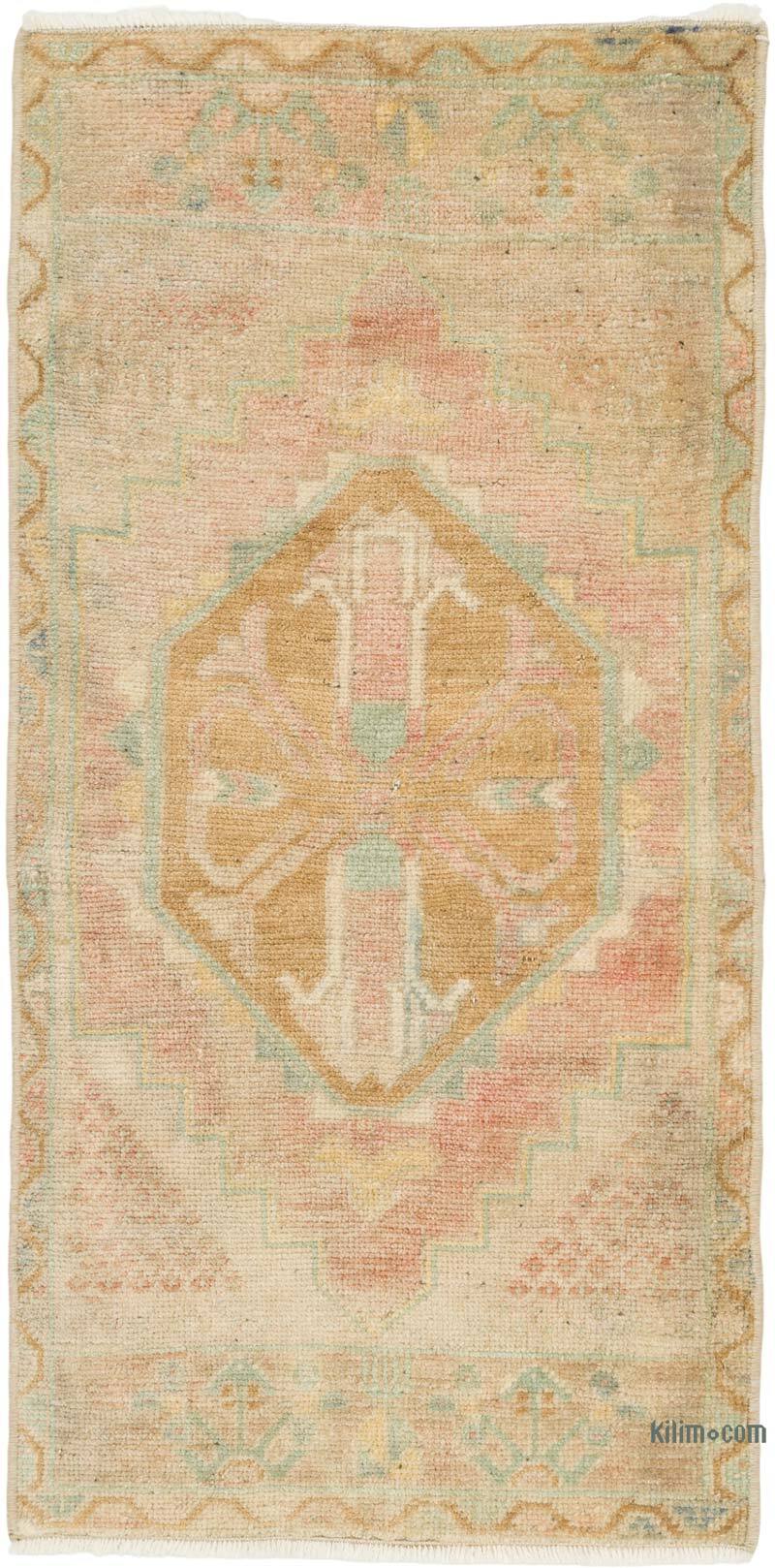 Alfombra Vintage Turca Anudada a Mano - 41 cm x 85 cm - K0079566