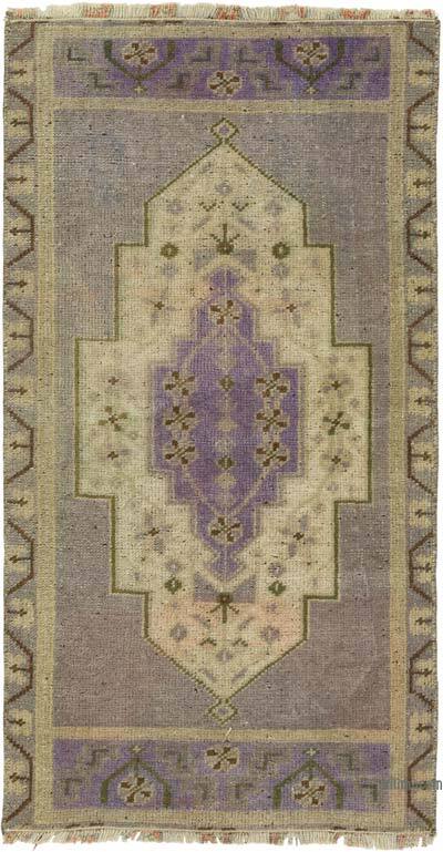 Vintage Turkish Hand-Knotted Rug - 1' 8" x 3' 1" (20" x 37")