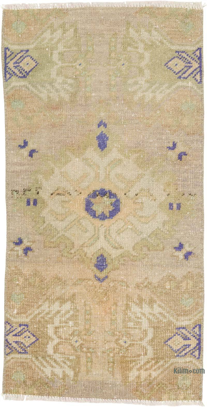 El Dokuma Vintage Halı - 45 cm x 87 cm - K0079571