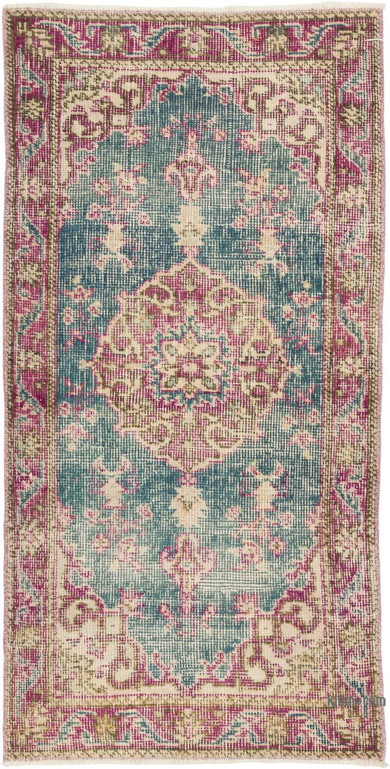 Alfombra Vintage Turca Anudada a Mano - 50 cm x 99 cm - K0079574