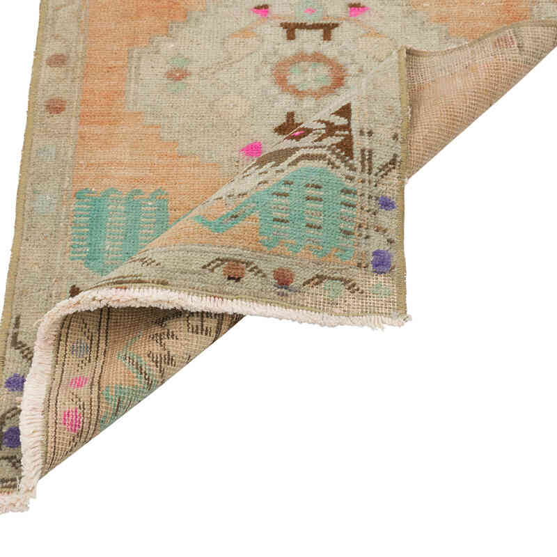 El Dokuma Vintage Halı - 51 cm x 87 cm - K0079576