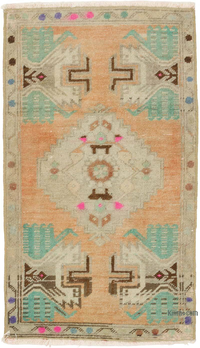 El Dokuma Vintage Halı - 51 cm x 87 cm - K0079576