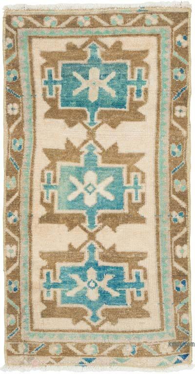 El Dokuma Vintage Halı - 46 cm x 89 cm