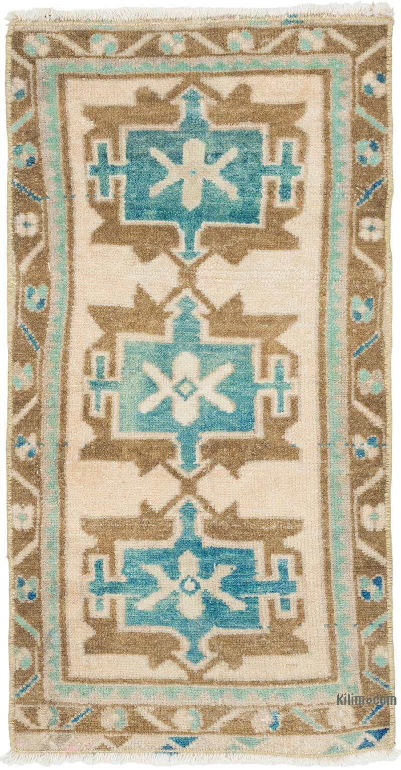 El Dokuma Vintage Halı - 46 cm x 89 cm - K0079582