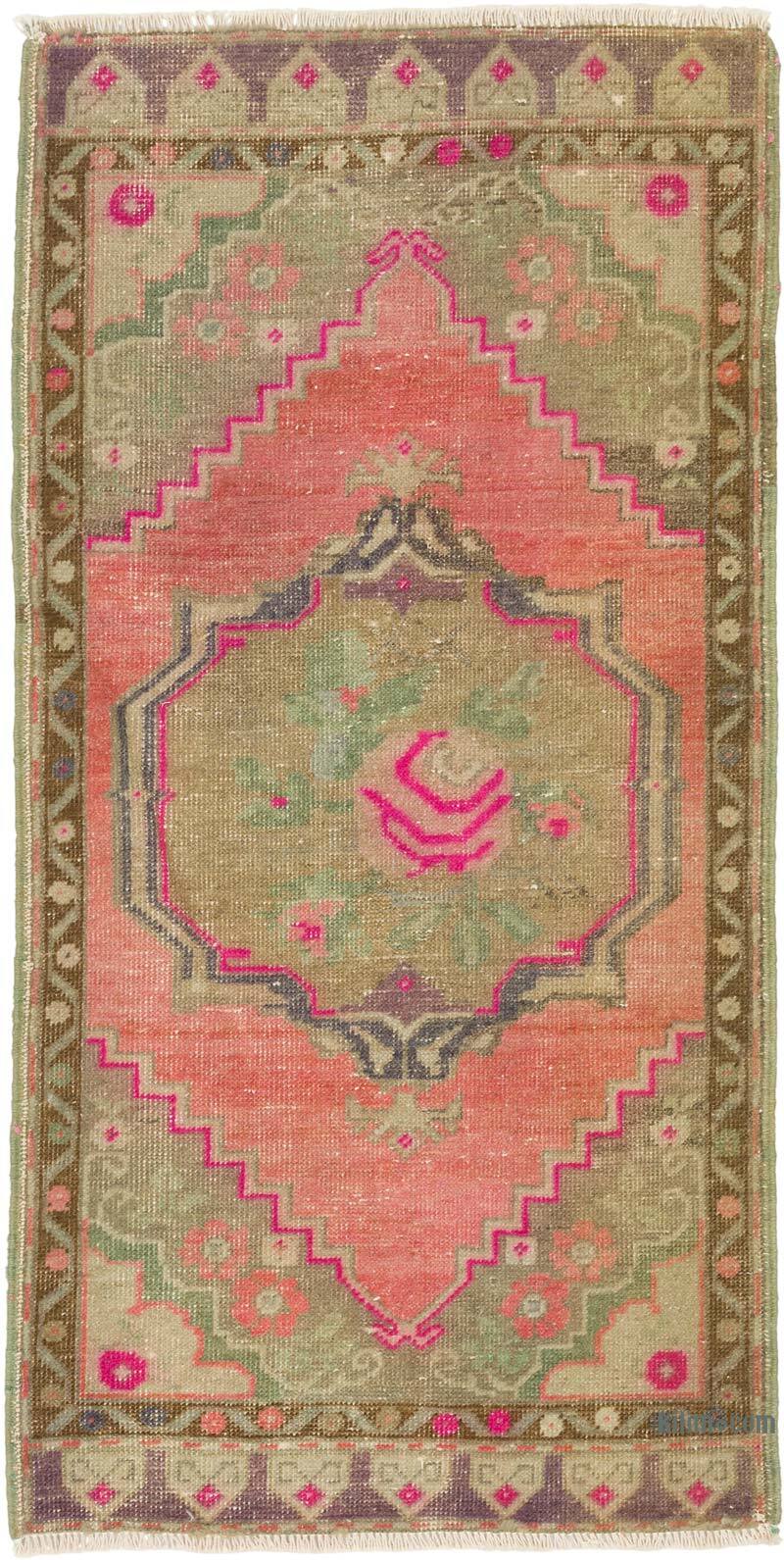 El Dokuma Vintage Halı - 56 cm x 111 cm - K0079596