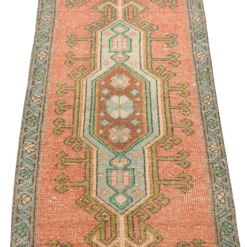 El Dokuma Vintage Halı - 43 cm x 95 cm - K0079597