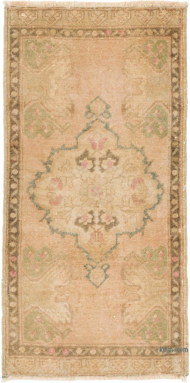 El Dokuma Vintage Halı - 52 cm x 105 cm - K0079601