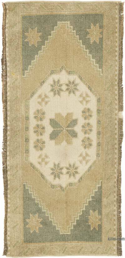 Alfombra Vintage Turca Anudada a Mano - 40 cm x 92 cm