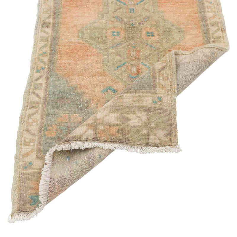 El Dokuma Vintage Halı - 55 cm x 108 cm - K0079606
