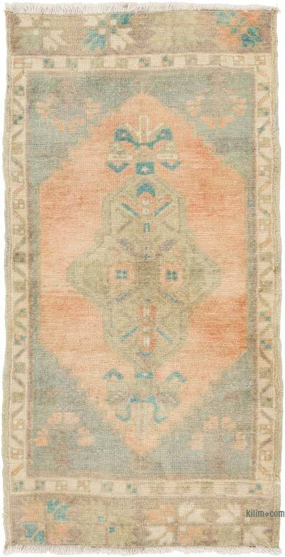 Alfombra Vintage Turca Anudada a Mano - 55 cm x 108 cm