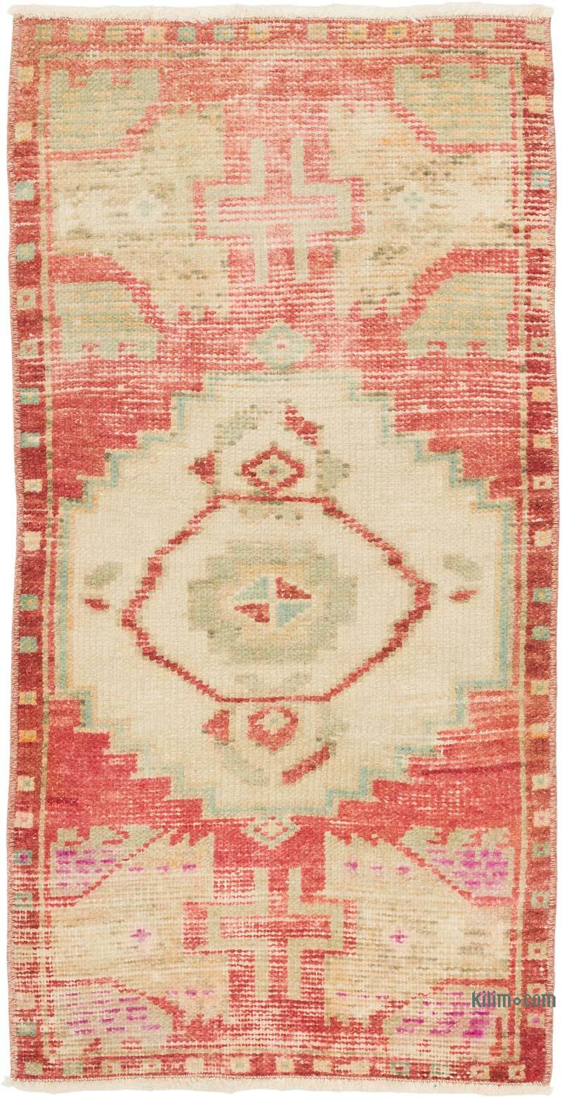 El Dokuma Vintage Halı - 46 cm x 89 cm - K0079607