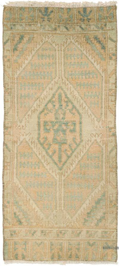 Alfombra Vintage Turca Anudada a Mano - 43 cm x 94 cm