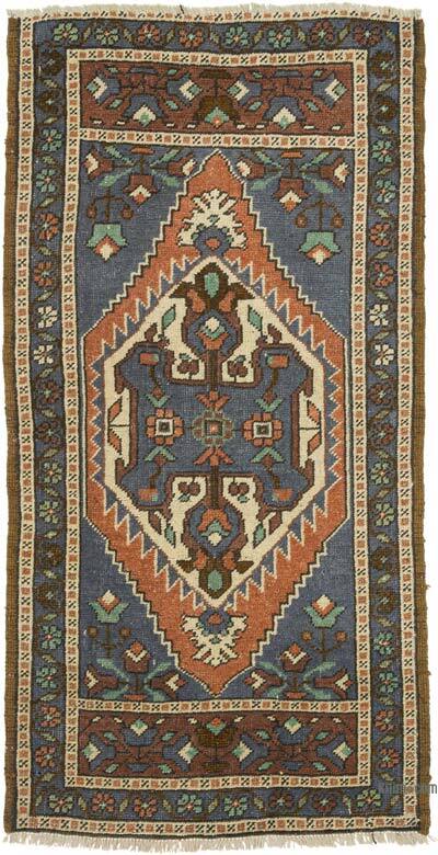 Vintage Turkish Hand-Knotted Rug - 1' 9" x 3' 7" (21" x 43")