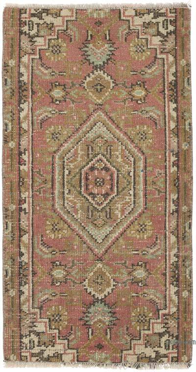 El Dokuma Vintage Halı - 51 cm x 94 cm