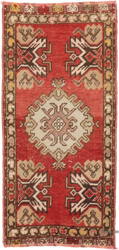 El Dokuma Vintage Halı - 46 cm x 96 cm