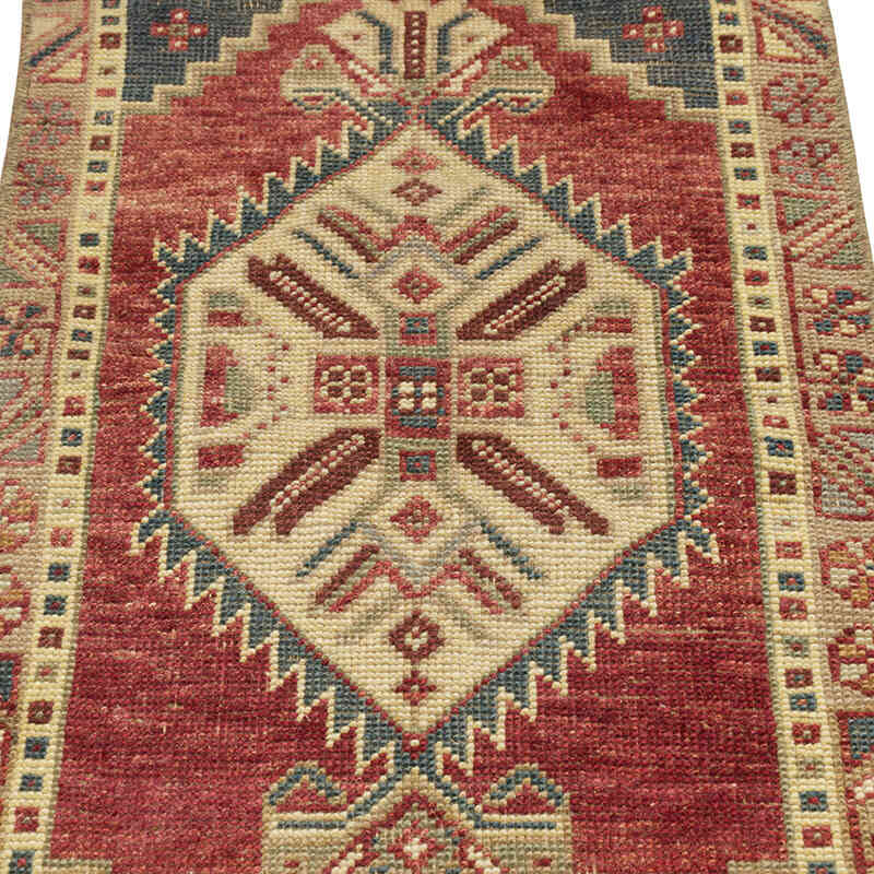 El Dokuma Vintage Halı - 48 cm x 108 cm - K0079619