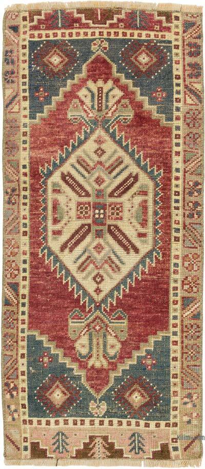 El Dokuma Vintage Halı - 48 cm x 108 cm