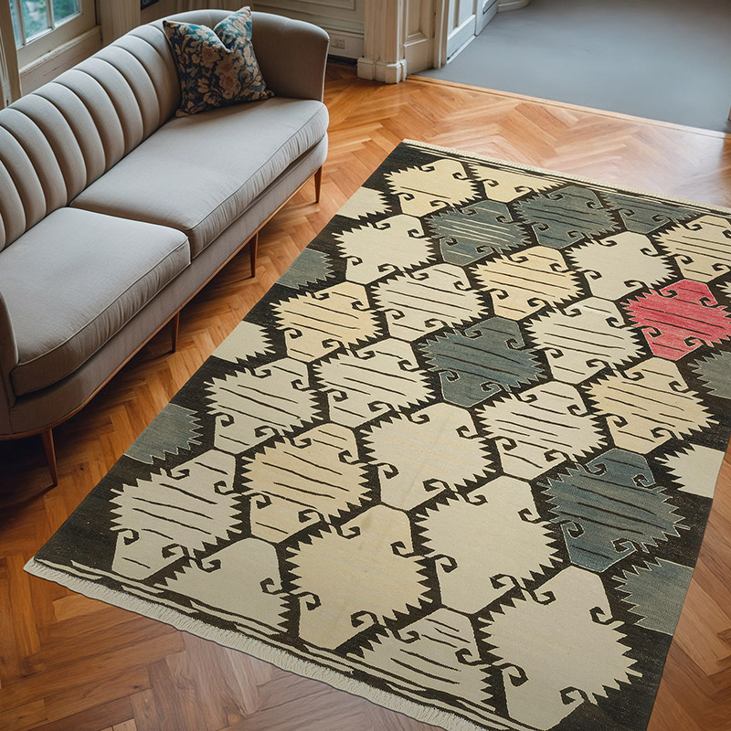 Yeni Kök Boya El Dokuma Kilim - 206 cm x 296 cm - K0080073