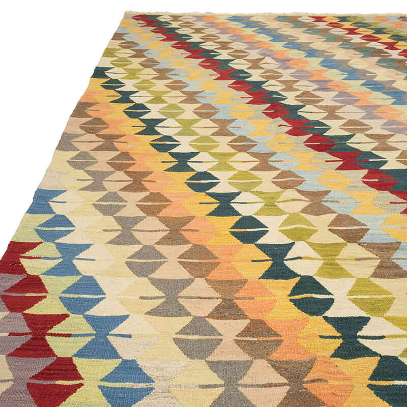 New Handwoven Turkish Kilim Rug - 11' 8" x 14' 8" (140" x 176") - K0080076