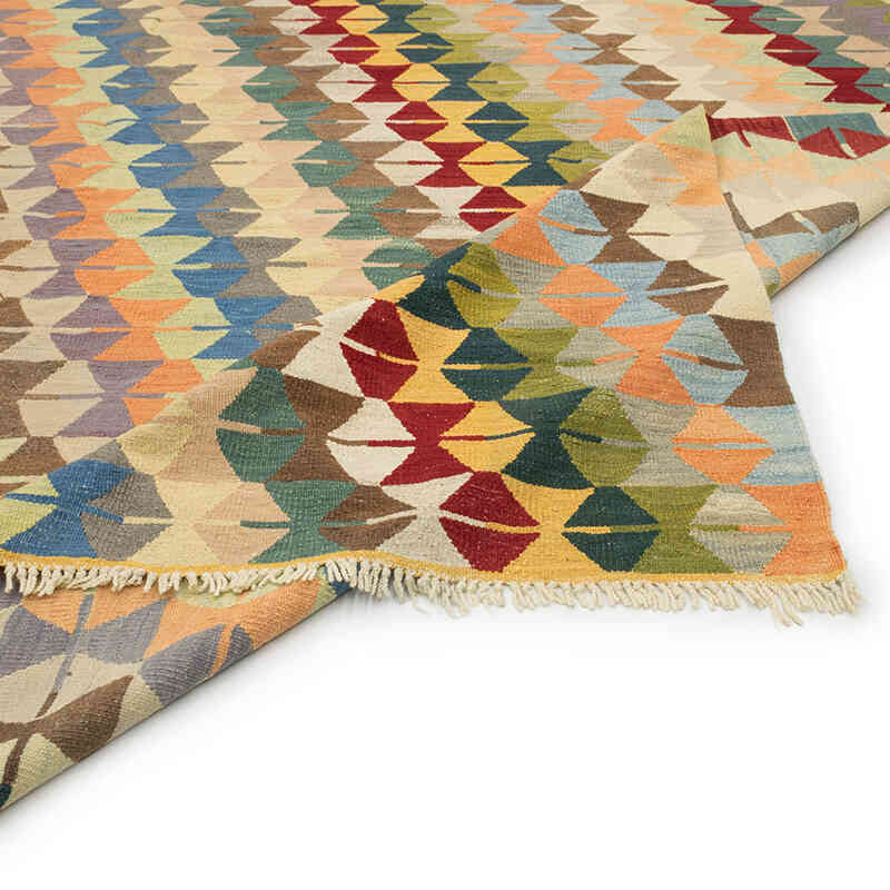New Handwoven Turkish Kilim Rug - 11' 8" x 14' 8" (140" x 176") - K0080076
