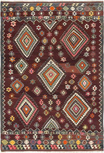 Vintage Karakecili Kilim Rug - 5' 10" x 8' 8" (70" x 104")