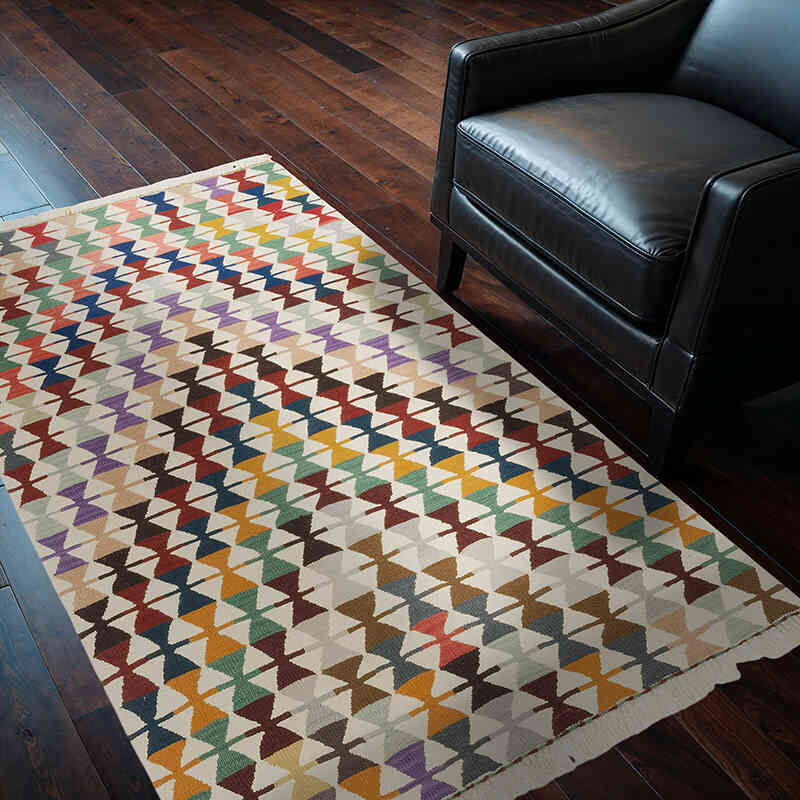 New Handwoven Turkish Kilim Rug - 4'  x 6' 2" (48" x 74") - K0080095