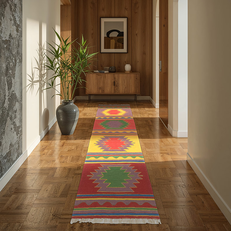 Yeni Kök Boya El Dokuma Yolluk Kilim - 84 cm x 292 cm - K0080096