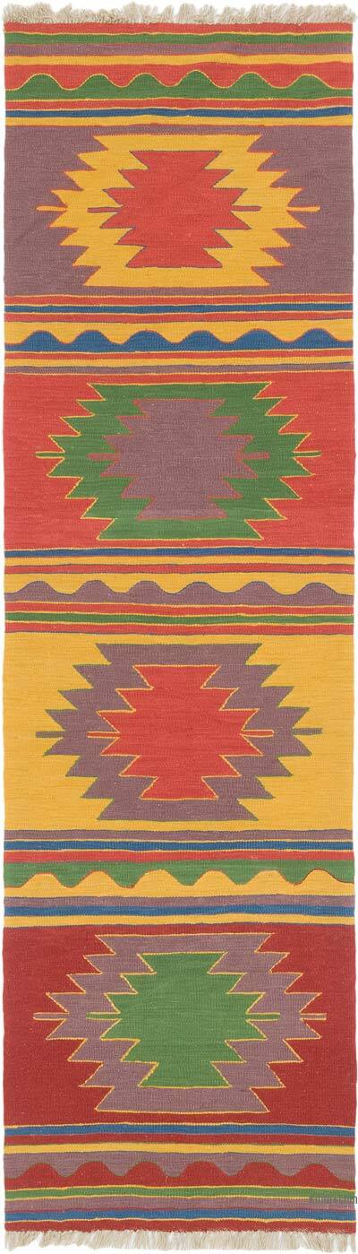 New Handwoven Turkish Kilim Runner - 2' 9" x 9' 7" (33" x 115")