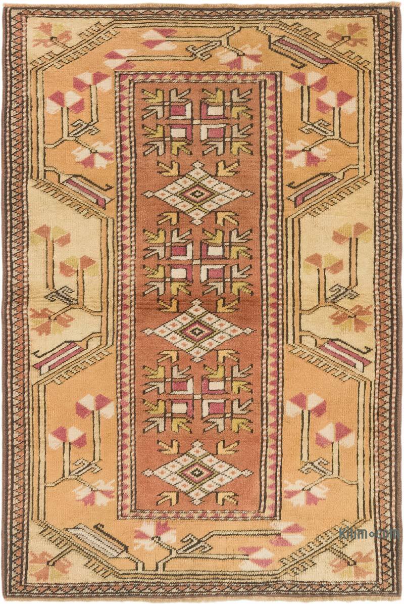 Alfombra Vintage Turca Anudada a Mano - 94 cm x 140 cm - K0080099