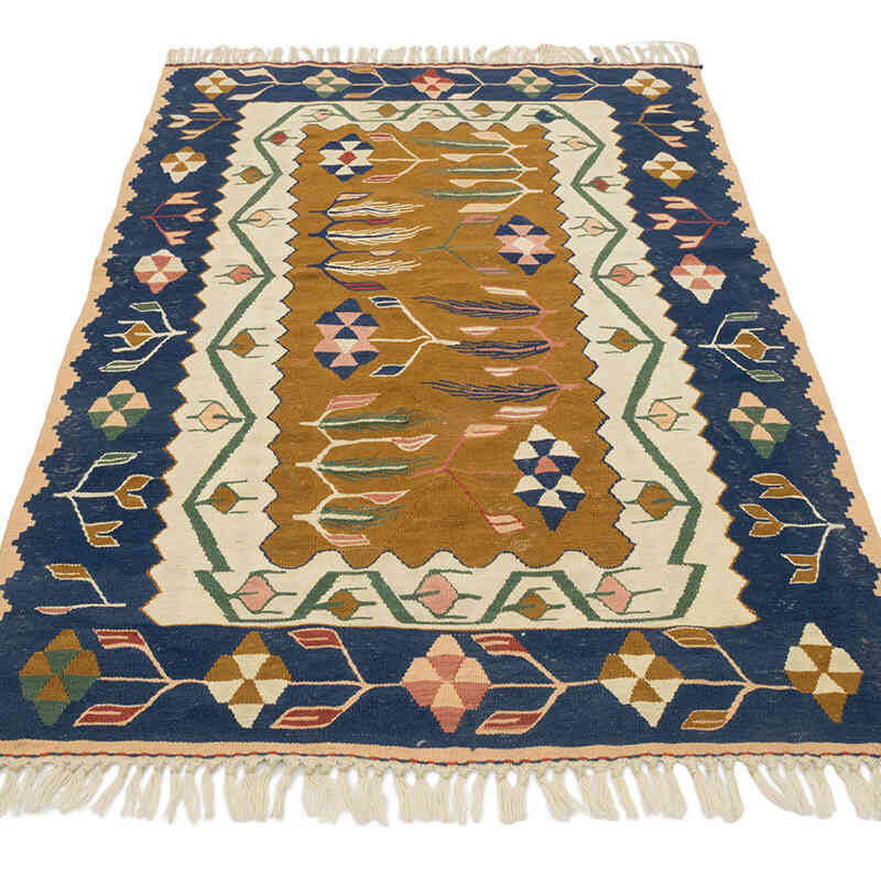 New Handwoven Turkish Kilim Rug - 3' 8" x 5' 6" (44" x 66") - K0080102