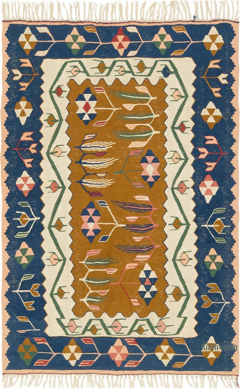 New Handwoven Turkish Kilim Rug - 3' 8" x 5' 6" (44" x 66") - K0080102