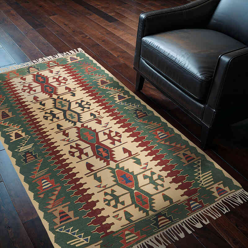 Nueva Alfombra Turca Kilim - 112 cm x 177 cm - K0080103