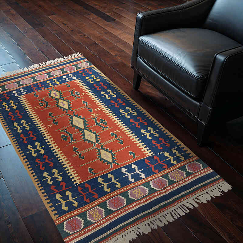 Nueva Alfombra Turca Kilim - 115 cm x 175 cm - K0080104