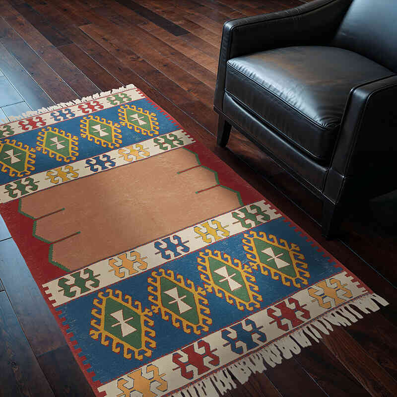 Yeni Kök Boya El Dokuma Kilim - 115 cm x 167 cm - K0080107