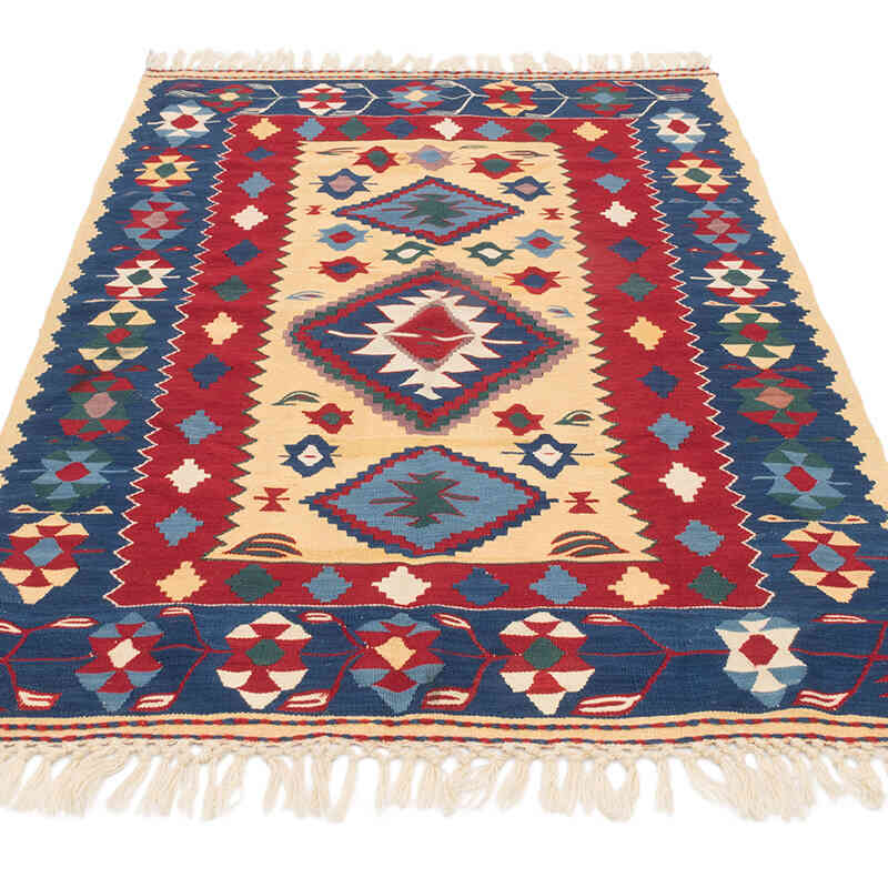 New Handwoven Turkish Kilim Rug - 3' 7" x 5' 4" (43" x 64") - K0080109