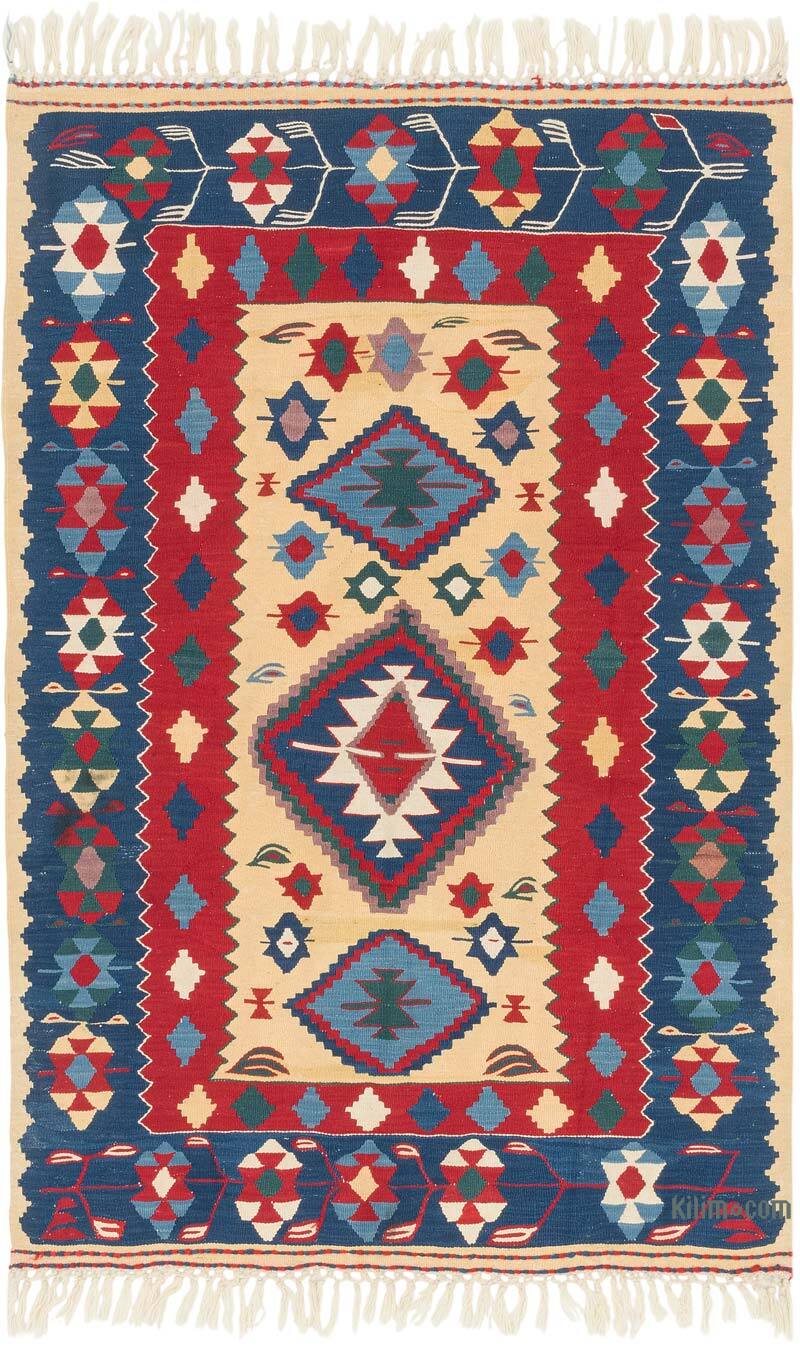 New Handwoven Turkish Kilim Rug - 3' 7" x 5' 4" (43" x 64") - K0080109