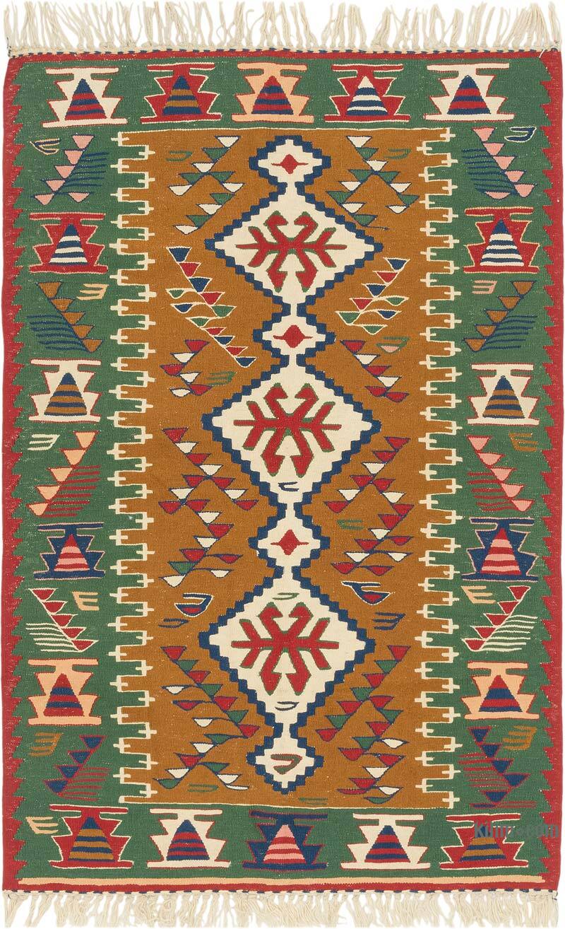 New Handwoven Turkish Kilim Rug - 3' 7" x 5' 7" (43" x 67") - K0080110