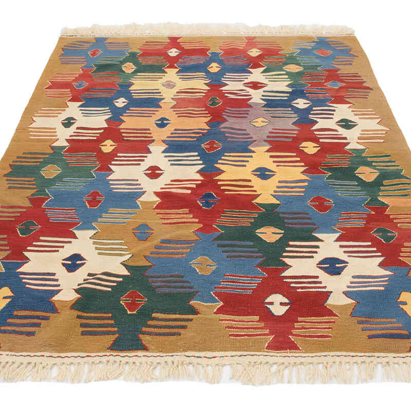 New Handwoven Turkish Kilim Rug - 4'  x 5' 11" (48" x 71") - K0080111