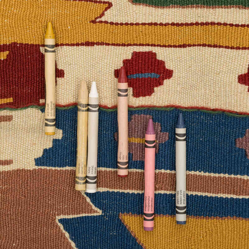 New Handwoven Turkish Kilim Rug - 3' 8" x 5' 5" (44" x 65") - K0080112